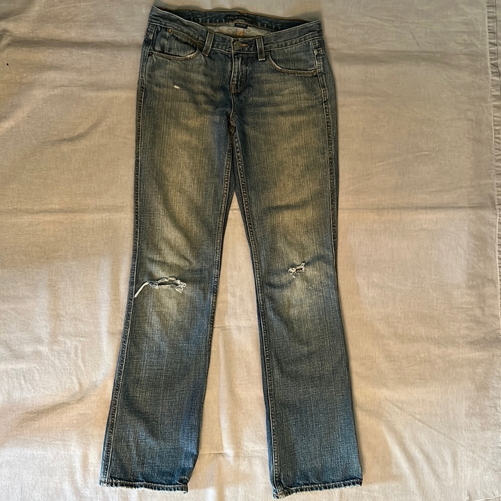 Ralph Lauren Distressed Low Rise 100% Cotton Jeans